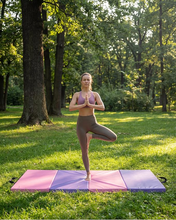 Garvee Gymnastics Mat, 6.2Ft 2-Inch Thick 4-Fold | Exercise Floor Mat for Home Gym, Portable Yoga Mat for Pilates, Aerobics, Martial Arts & Training