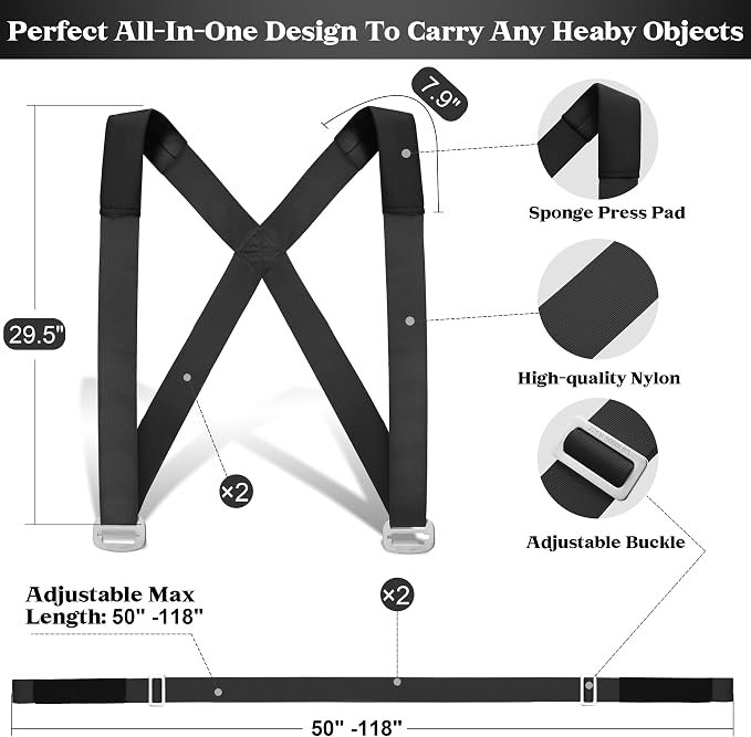 DEYACE Moving Straps 2-Person Lifting Straps for Moving Item up to 800 lbs