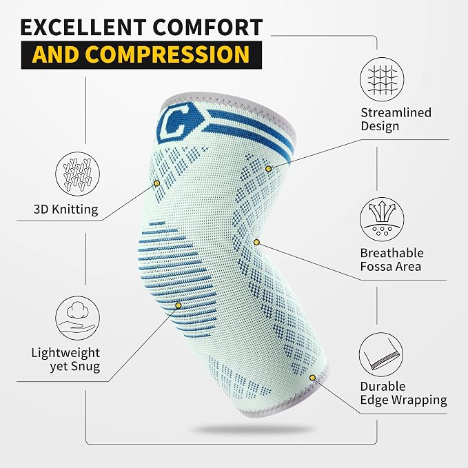 CAMBIVO 2 Pack Elbow Brace Compression Sleeve, Tennis & Golfer's Elbow | Breathable 3D Knit, Moisture-Wicking, No Straps or Velcro, Epicondylitis, Tendonitis & Arthritis Relief, All-Day Wear