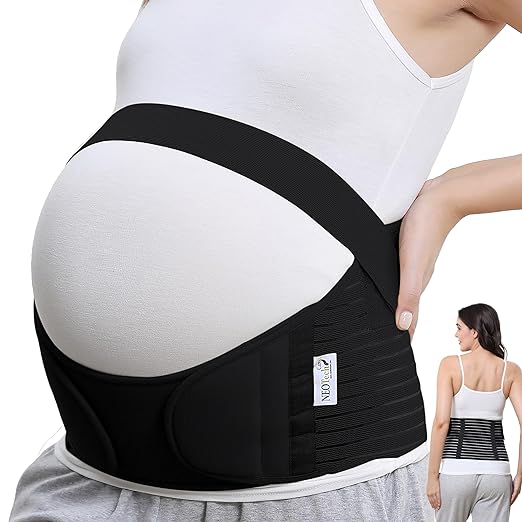 NeoTech Care Pregnancy Belly Band, Maternity Belt, for Pregnancy Belly Support, Back/Pelvic Support (Size XL, Black Color)