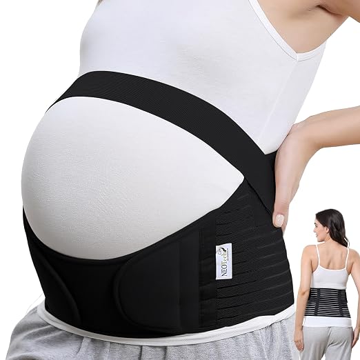 NeoTech Care Pregnancy Belly Band, Maternity Belt, for Pregnancy Belly Support, Back/Pelvic Support (Size S, Black Color)