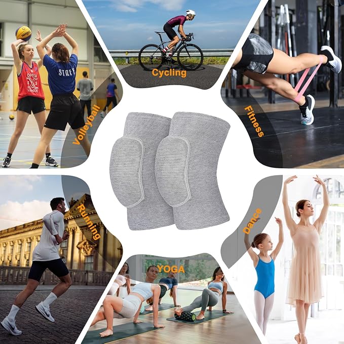 Volleyball Knee Pads for Dancers, Soft Breathable Knee Pads for Men Women Kids Knees Protective, Knee Brace for Volleyball Football Dance Yoga Tennis Running Cycling Workout Climbing