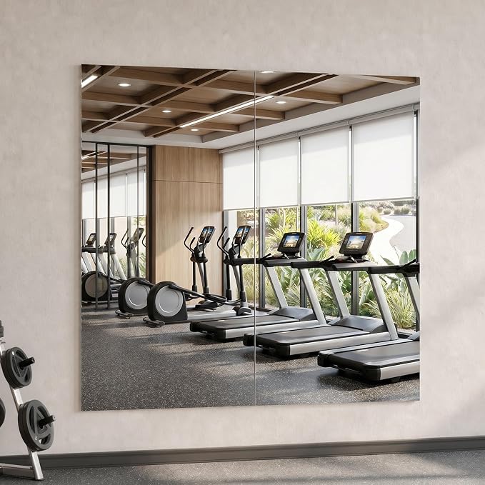 brisafe Gym Mirror, 48"x24" 2-Pack Magnetic No-Drill Wall Mirror | Shatterproof Nano Safety Mirror, Lightweight, Reduces ER bills，True Reflection, for Gym & Dance