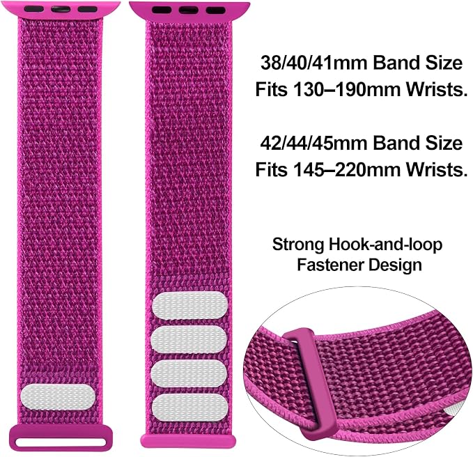 Sport Loop Nylon Band Compatible with Apple Watch Band 38mm 40mm 41mm 42mm 44mm 45mm 49mm Ultra 2 iWatch Series 9 8 7 6 SE 5 4 3 2 1 Strap, Fit for iPhone Watch Band Women Men Stretchy | Nylon Sport Loop Wristband Compatible with Apple Watch Ultra 2 38...