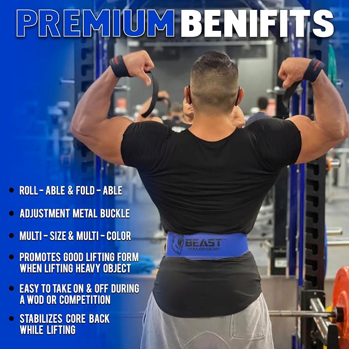 Weight Lifting Belt - 4” Genuine Leather Belts Padded Lower Back Support for Gym Bodybuilding Squat Deadlift Weightlifting Cross Strength Training Men Women Free Wrist Wrap