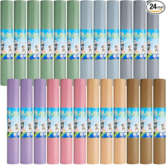 Funtery 3 mm Thin Yoga Mats Bulk, 68 x 24 Inches Lightweight PVC Exercise Mats Non Slip Workout Fitness Pads for Yoga Pilates Stretching Classes Gym Home Studio