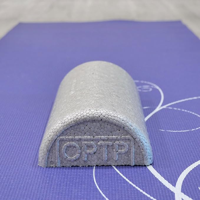 OPTP Silver AXIS Moderately Firm Foam Roller – Half-Round, Silver, 12" x 3" | Moderate density for sports medicine, physical therapy, Pilates, yoga - myofascial release on trigger points