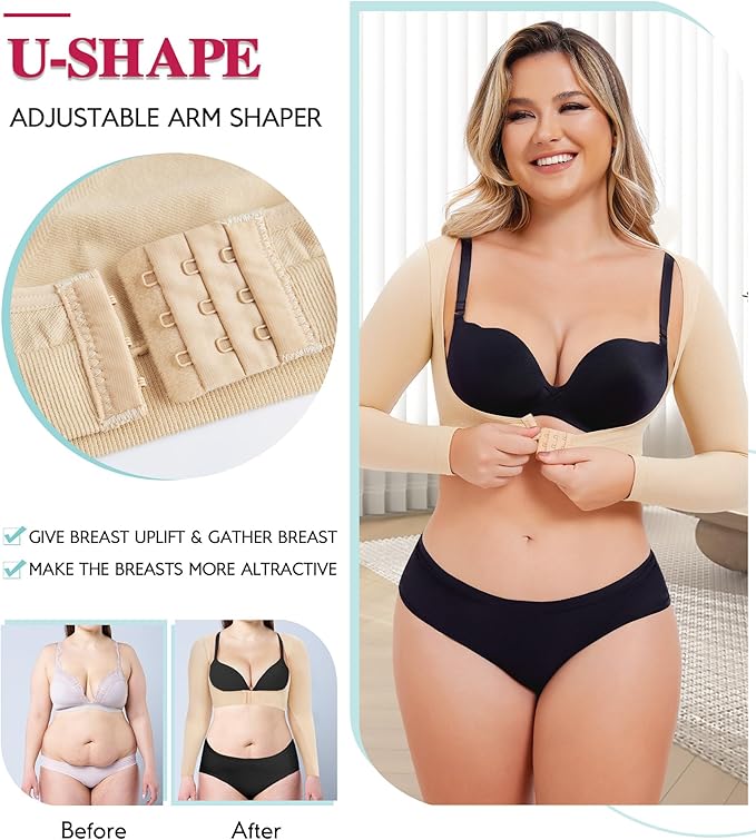 LODAY Upper Arm Shaper for Women Faja Post Surgery Slimming Compression Sleeves Shapewear Tops