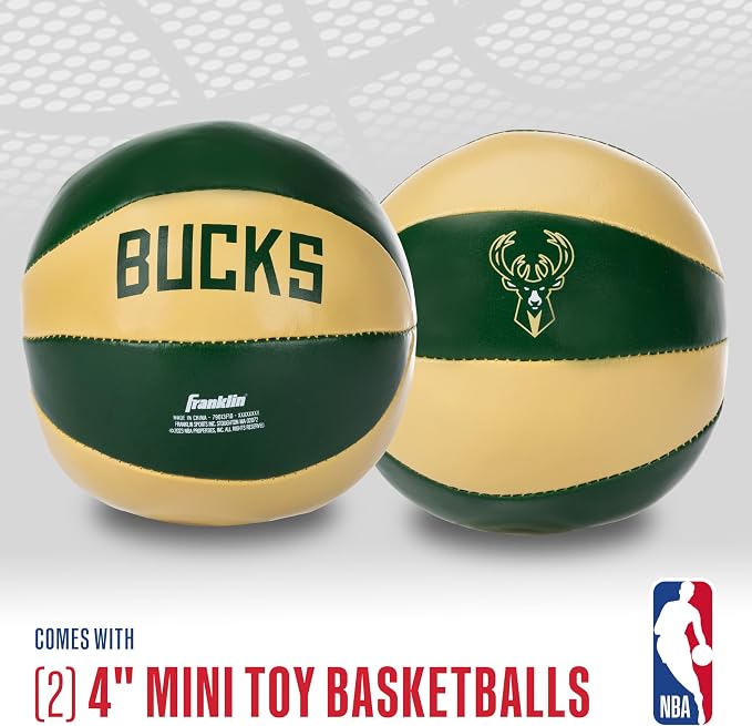 Franklin Sports NBA Toy Basketballs - 2 Pack of Kids Soft Mini Basketballs for Over The Door + Indoor Hoops - NBA Fan Shop