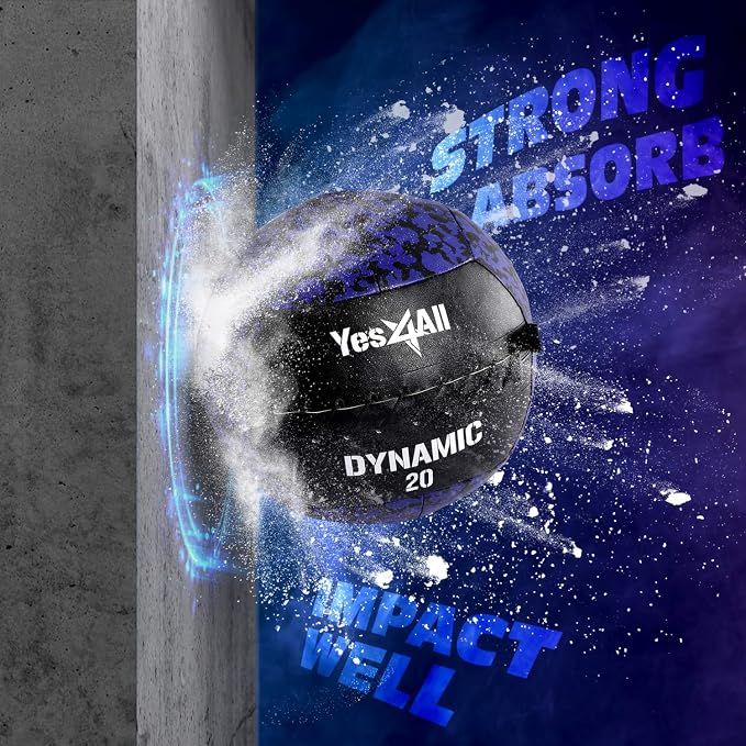 Yes4All Wall Ball, Soft Leather Weighted Iron Sand Ball for Dynamic Multifunctional Exercise, 6 LB - 30 LB
