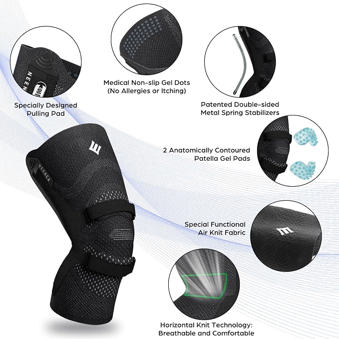 NEENCA Professional Knee Brace, Medical Knee Support for Women & Men Relief | Patented Patella Tendon Strap & Gel Pads & Metal Stabilizers, for Knee Pain, Meniscus Tear, ACL, Joint Pain, Sports, Workout