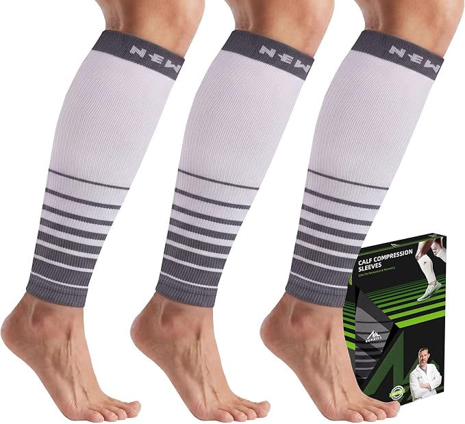 NEWZILL Compression Calf Sleeves (20-30mmHg) for Men & Women Perfect Option to Compression Socks for Running Travel Nursing
