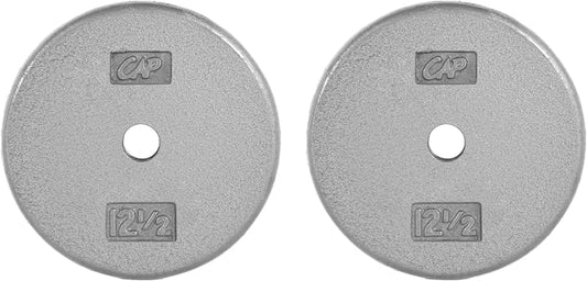 CAP Barbell Standard 1-Inch Cast Iron Weight Plates - Singles & Sets | 1.25-50 lbs | Multiple Options