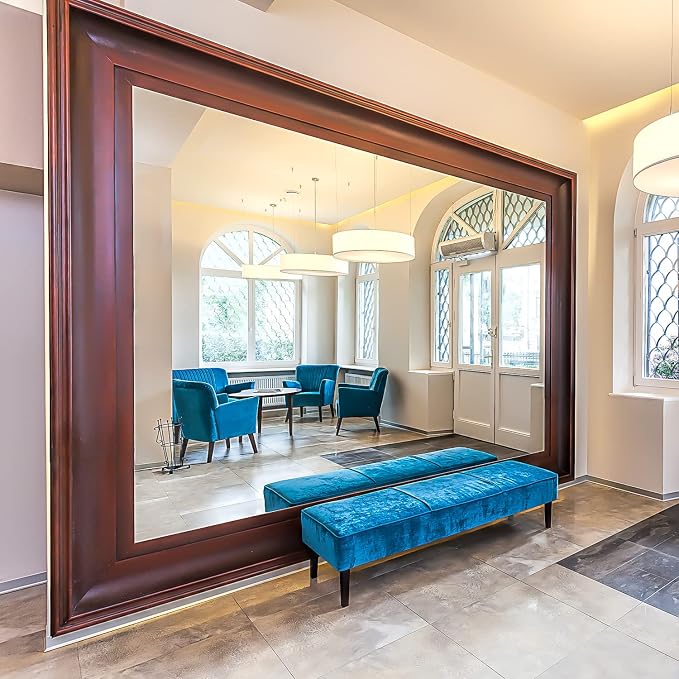 Fab Glass and Mirror Custom Cut to Size Mirror Panels - 1/8" Thick Seamed Edge Mirror Cut to Size, Frameless Full Length Wall-Mounted Mirror for Bedroom, Living Room