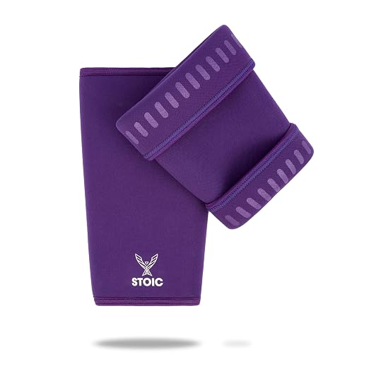 Stoic 7mm Neoprene Knee Sleeves for Men & Women - Purple, X-Small