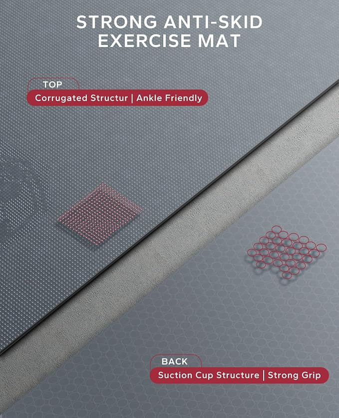 HAPBEAR Large Exercise Mat-6'x4'/7'x5'/6'x8'/6'x9'/6'x10'/6'x12'x 1/3"(8mm) | Non-Slip, Ultra Durable, Thick Workout Mat for Home Gym Flooring, Cardio, Yoga & Fitness; High-Density, Shoes-Friendly