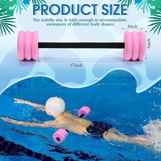 Soulchen Long Aquatic Exercise Dumbbells Pool Exercise Foam Water Weights Dumbbell Aquatic Pool Barbells with High Density EVA Foam for Swim Water Aerobics Workouts Loss