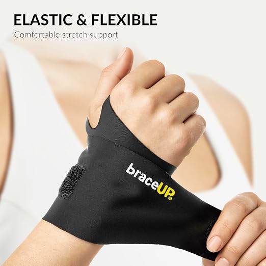 BraceUP Lightweight Wrist Brace 2 Pack – Wrist Support for Carpal Tunnel, TFCC, Tendonitis & Arthritis, Compression Wrist Wrap for Pain Relief, Thin & Lightweight, One Size