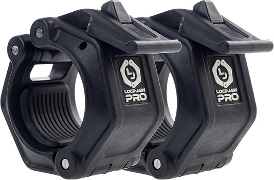 Lock-Jaw PRO 2 Barbell Collars Olympic Barbell Clamps 2 Pcs – Heavy Duty Bar Clamps for 2” & 50mm Olympic Bars – Secure Weight Bar Clamps for Strength Training & Home Gym Accessories – Quick Release