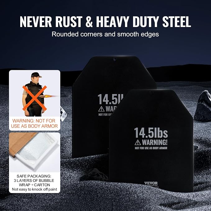 VEVOR Weight Vest Plates, 5.75/8.75/14.5/19.75 LB Pairs, Premium Steel Weighted plates, Additional Weight for Weight Vests, for Strength Training, Running, Fitness, Heavy Workouts