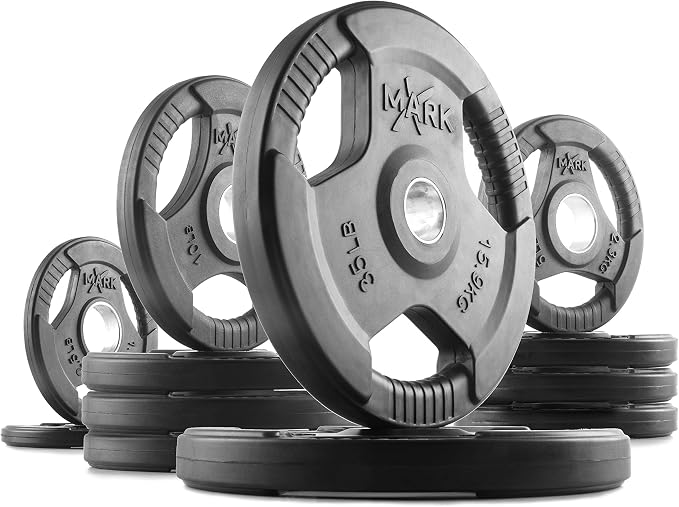 XMark TRI-GRIP Olympic Barbell Sets With The CROWBAR 7' Olympic Bar
