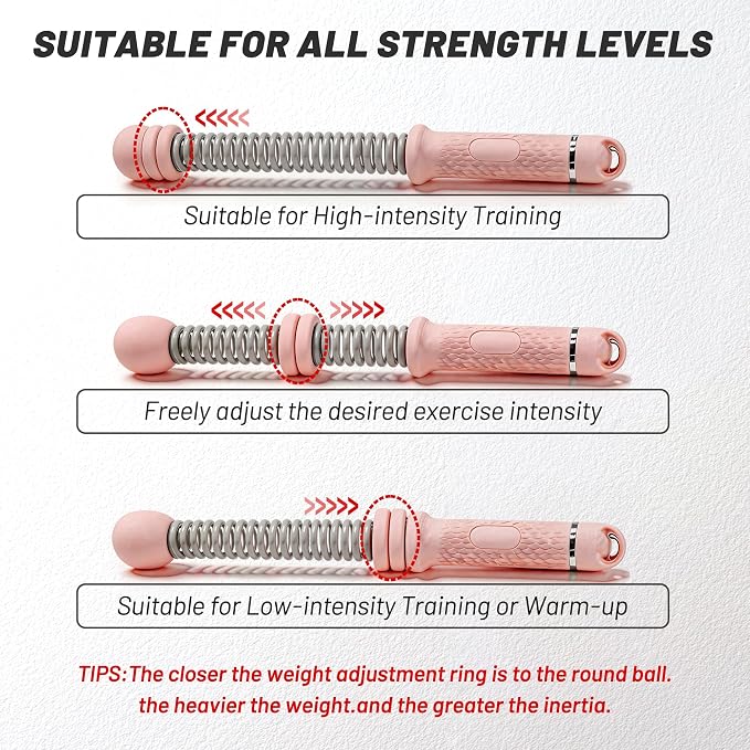 Adjustable Ropeless Battle Ropes for Home Gym,Cordless Battle Ropes with Storage Bag,Portable Workout Ropes for Strength & HIIT,Aerobic Training for Men & Women(Adjustable-Pink(2pack))