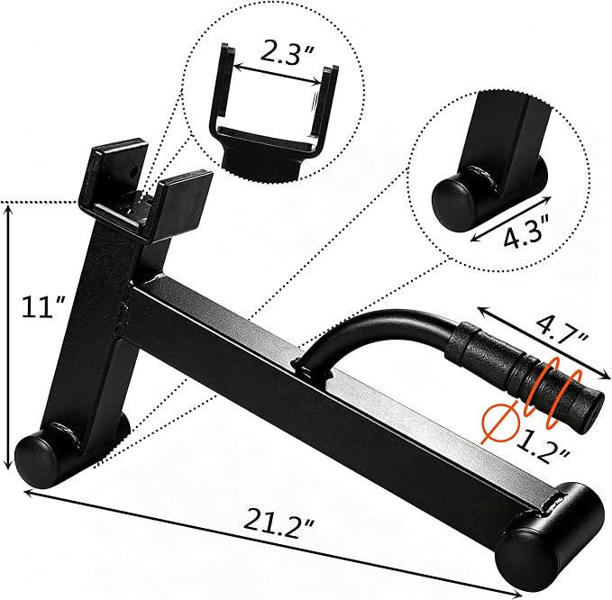 Deadlift Jack Barbell Stand, 600 LB Capacity | Heavy Duty Carbon Steel, Non-Slip Handle, Barbell Plate Loading Unloading Tool For Deadlift, Squat, Weightlifting & Home Gym