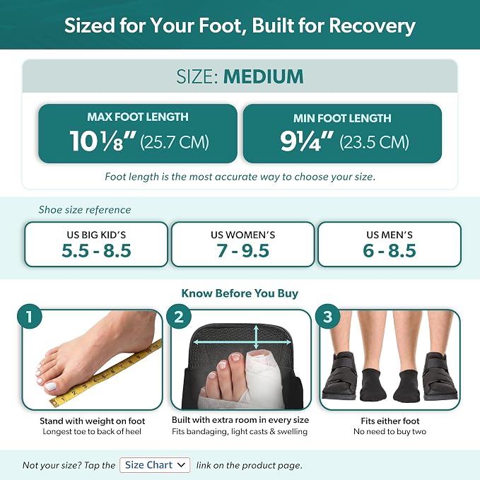 BraceAbility Closed Toe Medical Walking Shoe - Lightweight Broken Toe Cast Boot, Fractured Foot Brace for Metatarsal Stress Fracture, Post-op Bunion, Hammertoe Surgery Recovery - For Men or Women (M)