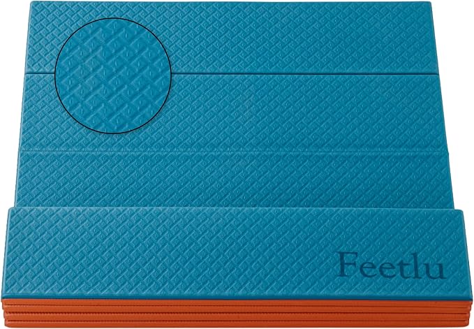 Foldable Yoga Exercise Mat, 6mm/8mm/10mm/12mm Thickness, 72 x 24 Inch - Lightweight, Anti-Slip, and Easy to Store for Yoga, Pilates, Home Workouts, and Floor Exercises
