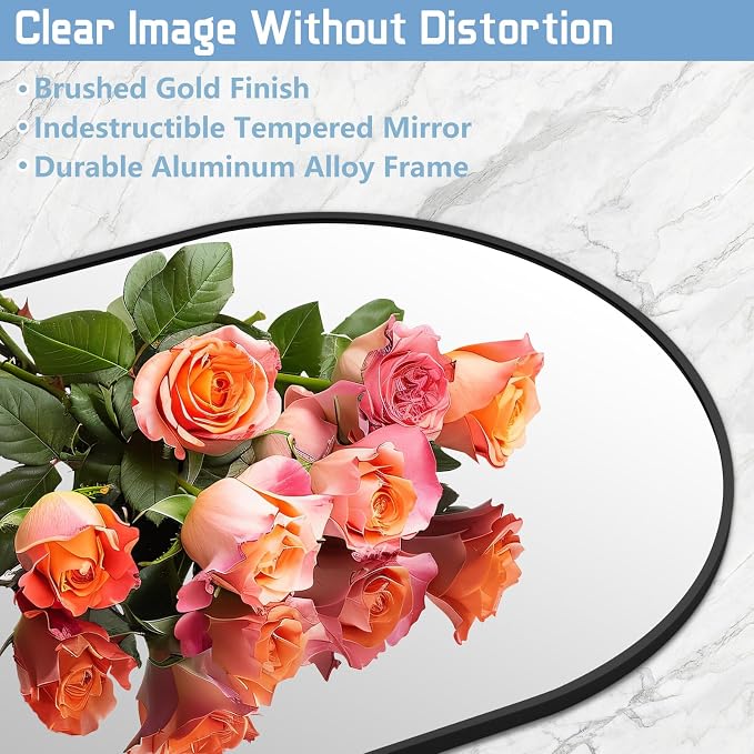 76"x34" Large Arched Floor Mirror Full Length with Stand, Black | Vertically Wall‑Mountable, Freestanding or Wall‑Leaning, for Bedroom Living Room Gym, Tempered Glass, Aluminum Alloy Frame
