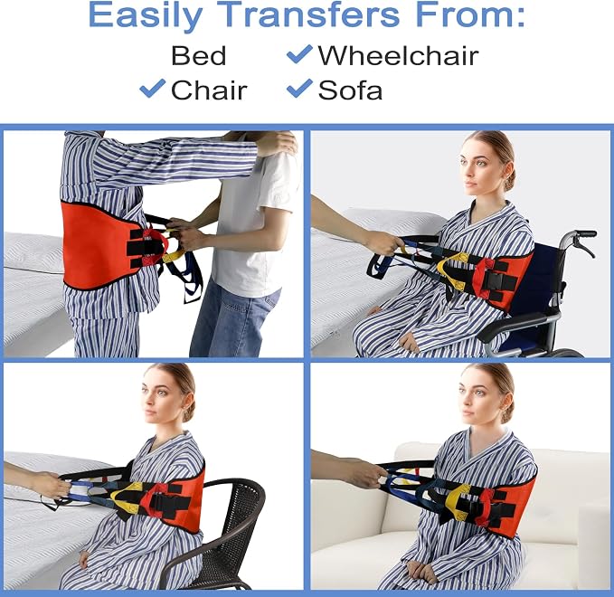 Transfer Sling, Transfer Belt for Elderly, Gait Belts for Seniors | Heavy Duty Patient Lift Belt,Mobility Standing&Lifting Aid for Disabled,Elderly,Injured-Safely Move from Bed and Wheelchair