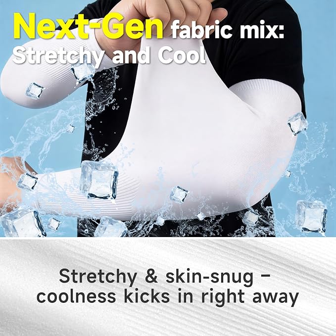 Cooling Arm Sleeves for Men & Women - UV Protection,Quick-Drying Compression Sleeves,Tattoo Cover Sleeves for Arms