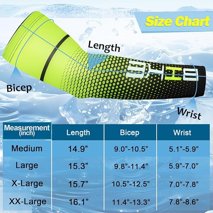 beister Arm Sleeves for Men & Women, UV Protection Cooling Cover and Cyling | Lightweight stretch; sweat-wicking comfort; cycling, volleyball, baseball, driving and gardening; washable tattoo coverage