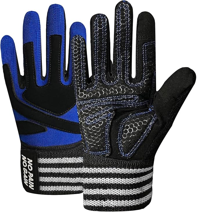 FINGER TEN Weightlifting Workout Gloves Men | Full Half Finger, Wrist Strap Support, Padded Grip, Weight Lifting Gym Fitness