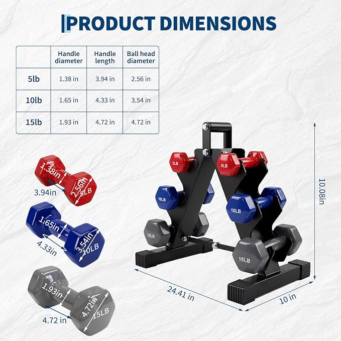 Dumbbell Set for Women and Men,Neoprene Coated Free Hand Weights Set