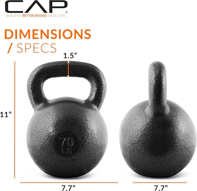 CAP Barbell Cast Iron Kettlebell - Singles and Sets, Multiple Weight Choices