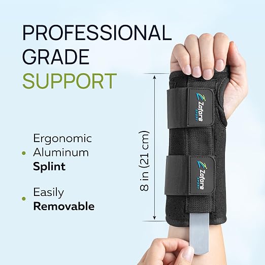 Carpal Tunnel Wrist Brace Support with 2 Straps and Metal Splint Stabilizer - Helps Relieve Tendinitis Arthritis Carpal Tunnel Pain - Reduces Recovery Time for Men Women - Right (L/XL)