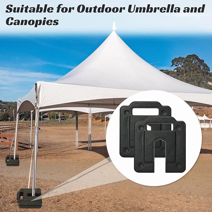 2 Pack Steel Base Weights for Backdrop Stand, 11Lbs | Heavy Duty Steel Base Weights Plate, Canopy Weight Plates for Pop Up Canopy Tents and Outdoor Wedding Decor Umbrella