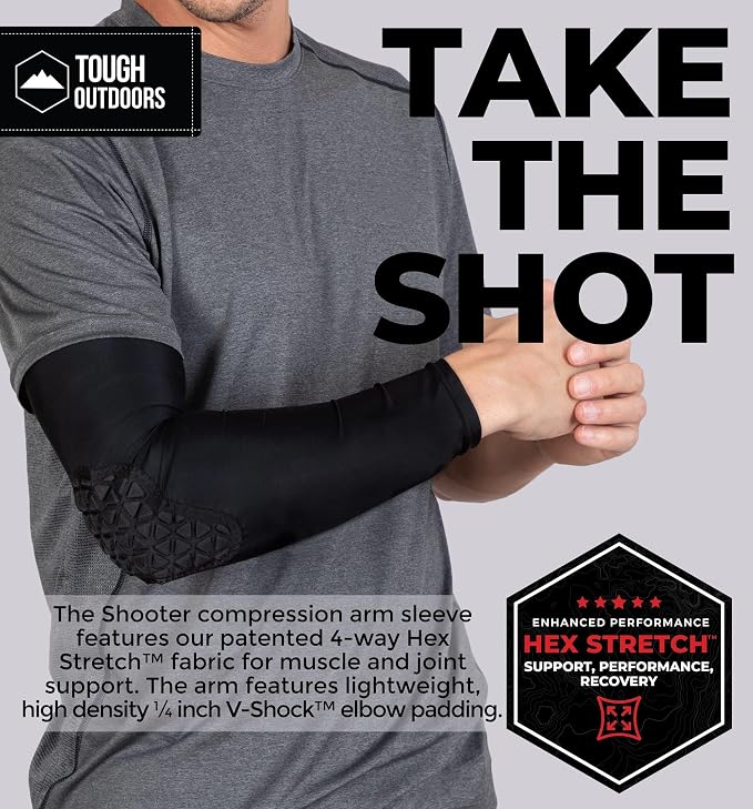Tough Outdoors Padded Arm Sleeve - Padded Elbow Sleeve, Basketball Arm Sleeve - Volleyball Elbow Sleeve, Football Arm Pad