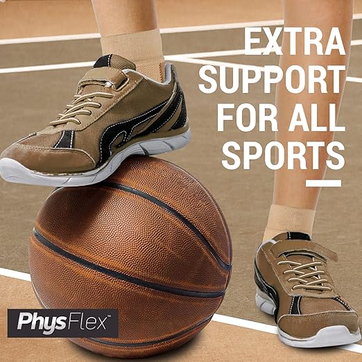 PhysFlex Ankle Brace Support - Ankle Compression Sleeve - Foot Brace for Women & Men - Tendonitis & Arthritis Ankle Brace Sports Running, Plantar Fasciitis Relief & Stabilizing Ankle Wrap
