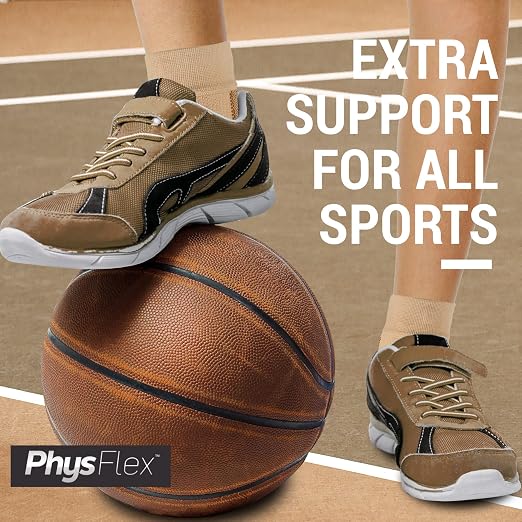 PhysFlex Ankle Brace Support - Ankle Compression Sleeve - Foot Brace for Women & Men - Tendonitis & Arthritis Ankle Brace Sports Running, Plantar Fasciitis Relief & Stabilizing Ankle Wrap
