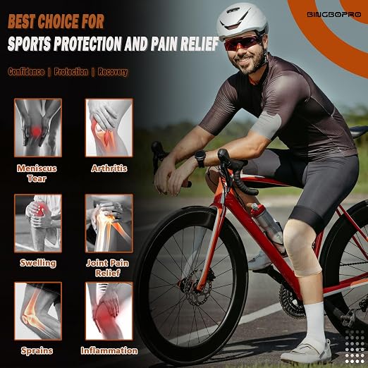 Knee Brace for Pain Relief - Knee Compression Sleeves for Men and Women, Knee Support Leg Brace for Meniscus Tear, Running, Weightlifting, Workout, ACL, Arthritis, Joint Pain Relief(Nude,XL)
