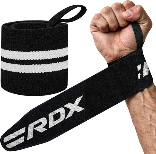 RDX Wrist Wraps for Weightlifting (Pair), IPL USPA Approved, Elasticated 18” Cotton Straps Support with Thumb Loop, Gym Wrap for Weight Lifting Powerlifting Competition Strength Training Bodybuilding
