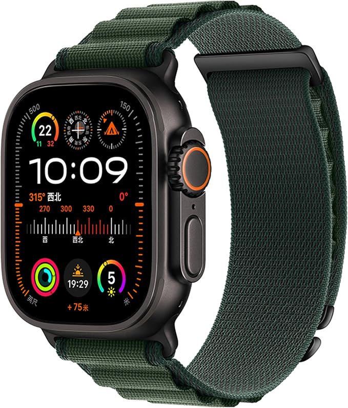Alpine Nylon Sport Bands Compatible with Apple Watch Ultra Band 49mm 46mm 45mm 44mm 42mm Men Women, Stretch Loop Strap with D-Hook for iWatch Series 10 Ultra SE 9 8 7 6 5 4 3 2 1 (B-Dark Green, 38mm/40mm/41mm/42mm(Series 10))