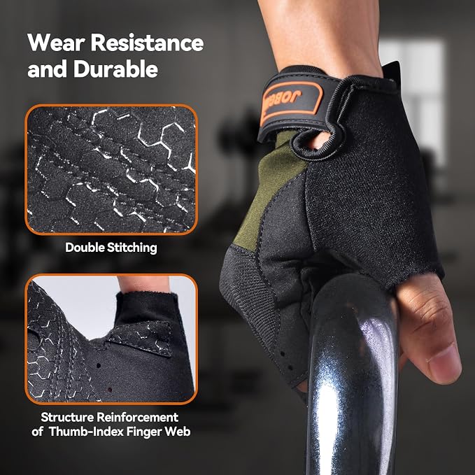 Workout Gloves for Women and Men | Breathable Weight Lifting Gloves, Grip & Shock Absorption, Full Palm Protection, Gym Exercise, Fitness, Training & Cycling