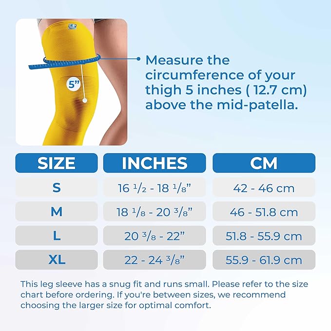 LP SUPPORT 667 Compression Sleeve Leg Full Length for Sports, Cycling, Running, Basketball, for Men Women (S - XL)