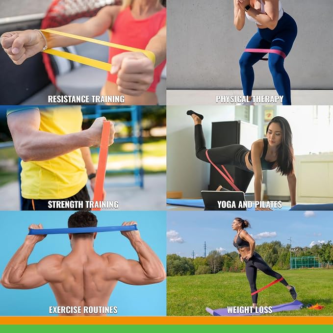 SmarterLife Resistance Bands Set of 5 Extra Wide Latex-Free Exercise Bands | Bands for Working Out - For Women, Men - Weight Loss, Physical Therapy Bands, Booty Bands, Home Gym, Workout Guide Included