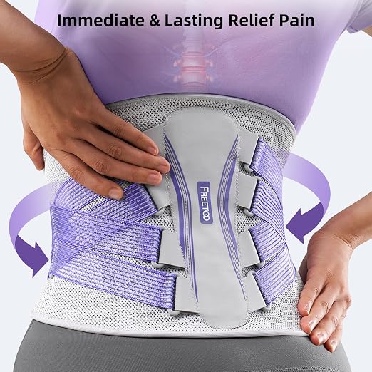 FREETOO Lower Back Brace For Women For Pain, Lumbar Back Support Brace | 3D Knitted Fabric,Metal Plate,Lumbar Pad, Herniated Disc,Sciatica,Strain,Scoliosis, Work,Heavy Lifting,Driving,Cycling,Gym
