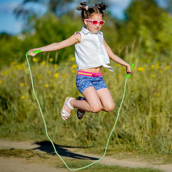 10 Pack Kids Jump Rope, Adjustable Nylon Skipping Ropes for Fitness | 7.87 Ft, 5.51 In Handles, Lightweight Jump Rope, Gradient Skipping Rope, Indoor Outdoor Games, School Active Play
