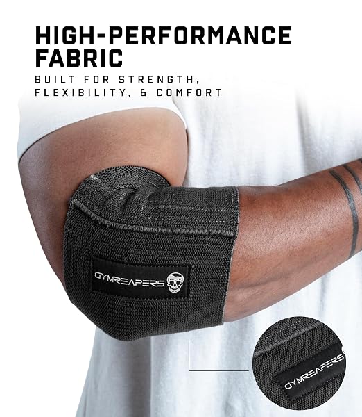 Gymreapers Elbow Compression Cuff for Weightlifting, Powerlifting – Support & Relief for Tendonitis, Stability, Tennis Elbow, Strength Training & Injury Recovery (Gray, 13")